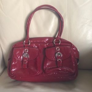 Red leather purse